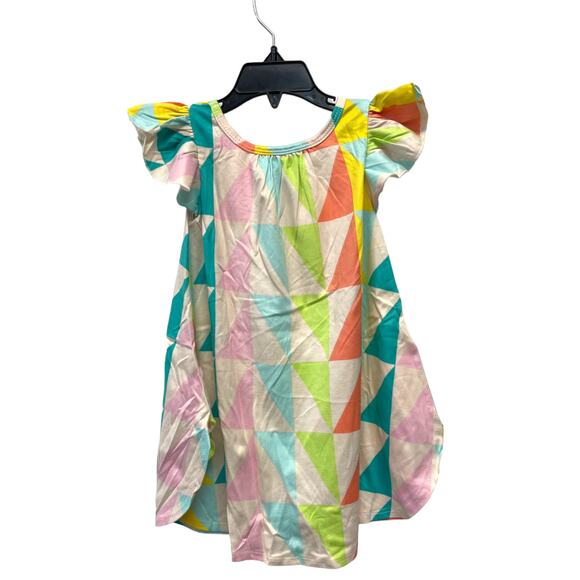 Dot Dot Smile NWT Girls2T Multicolor Geometric Pattern Ruffle Sleeve Swing Dress - Picture 4 of 4
